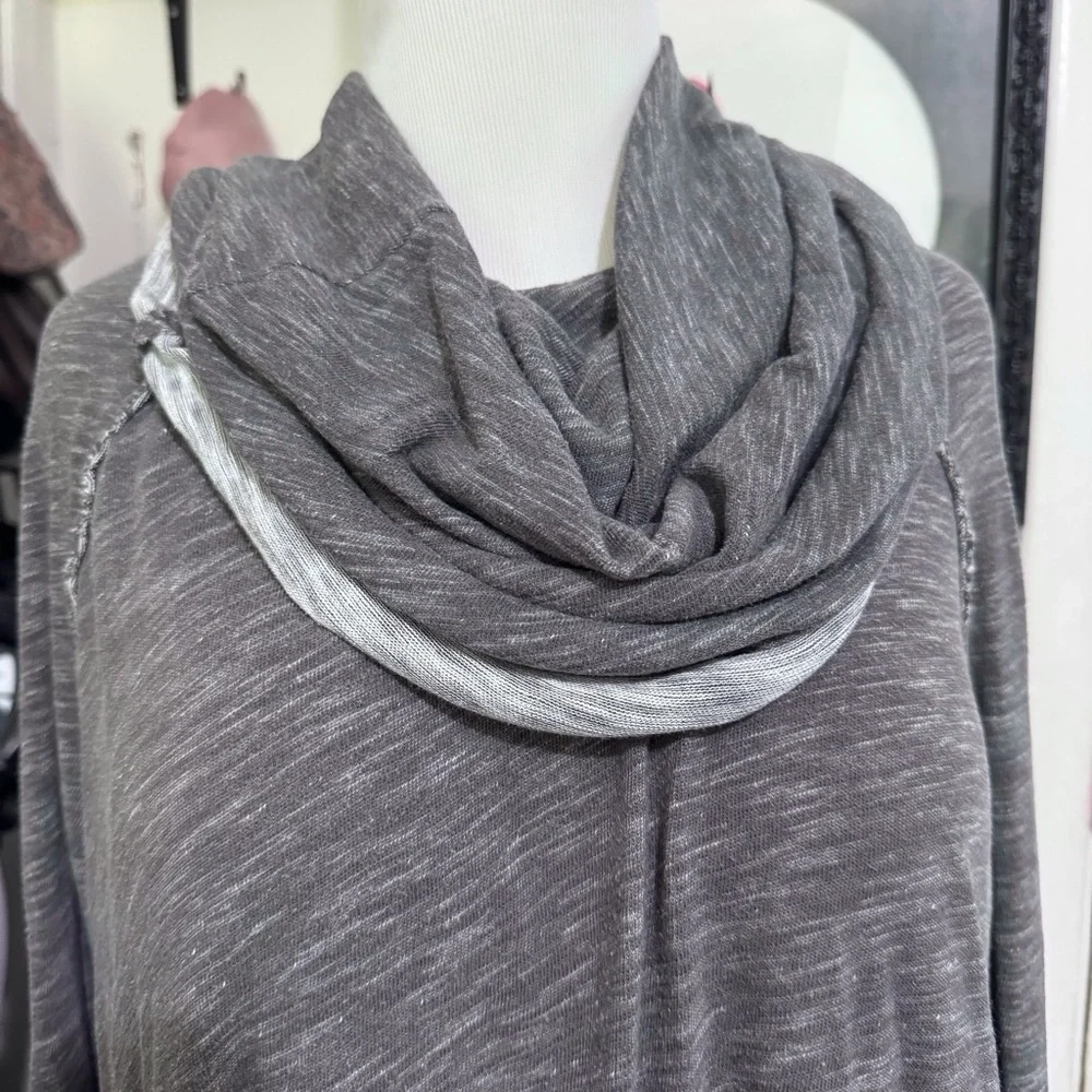 Free People Beach Two Body Free People Cocoon Cowl Pullover in Charcoal